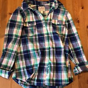 Plaid button up. Size S